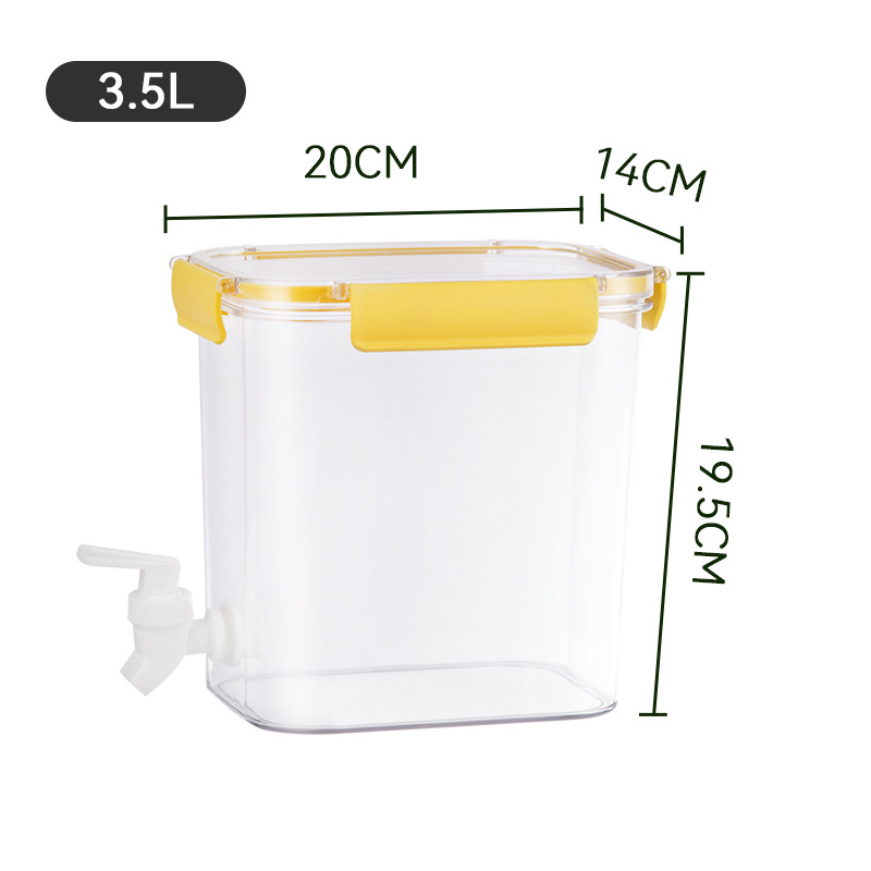 Cold Water Jug With Tap Water Beverage Dispenser Fruit Teapot Tank Refrigerator Plastic Kettle Pot Cold Water Jug For Lemonade: A5