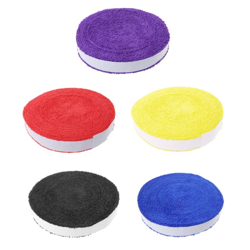 1 bobine 10M serviette colle Grip Badminton Tennis raquette surgrips antidérapant sueur bande Grip bande
