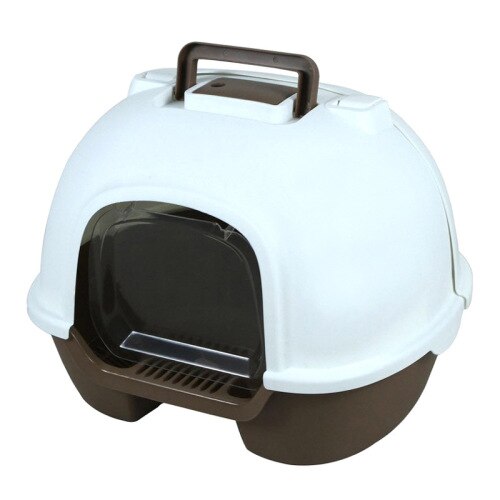 Bassin à litière entièrement fermé pour chat, toilette désodorisante et anti-éclaboussures, tabouret à salade, très Large, fournitures pour chats, WJ112110: BROWN
