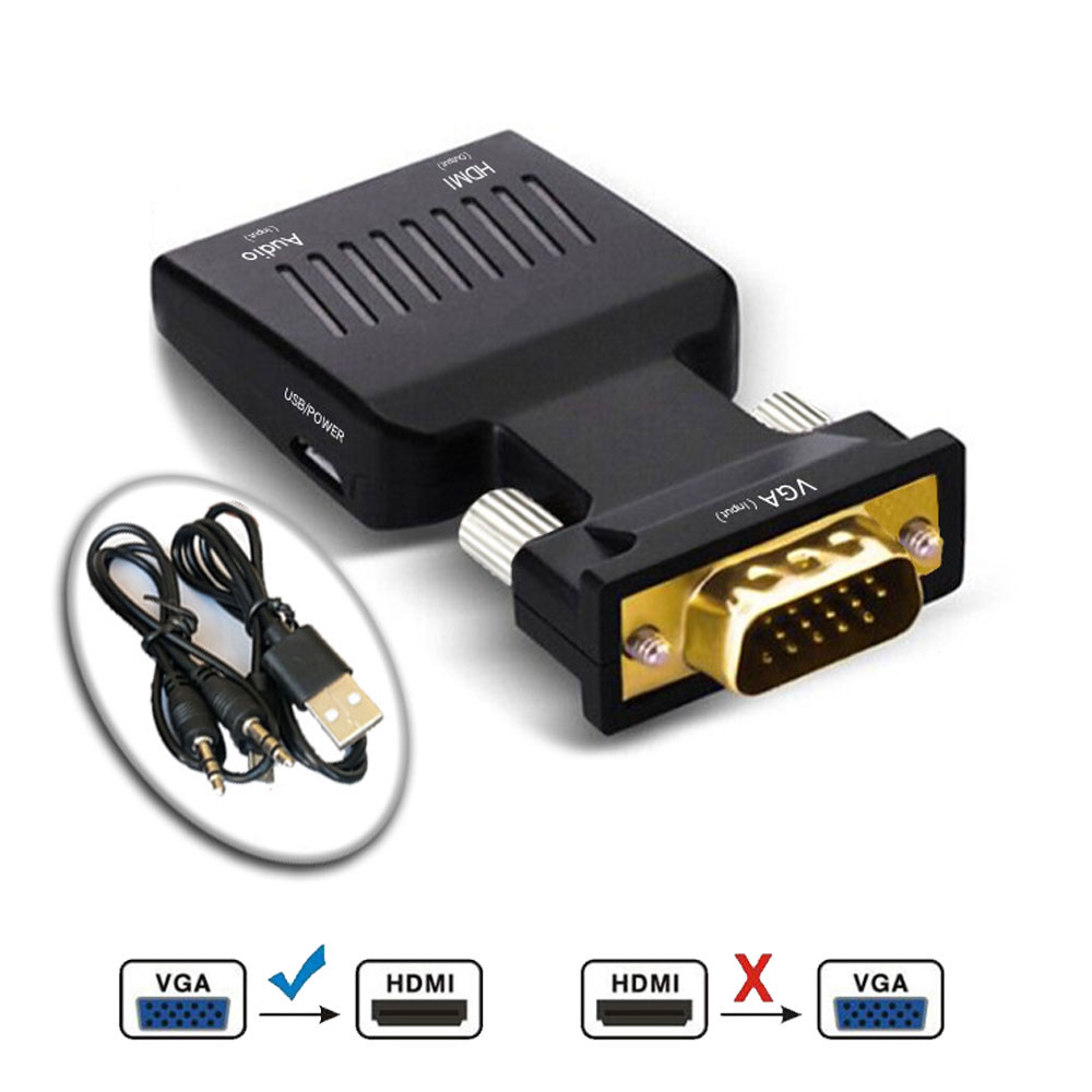 Adapter VGA do HDTV z monitorem audio PC do TV Projektor 1080P Aktywny konwerter