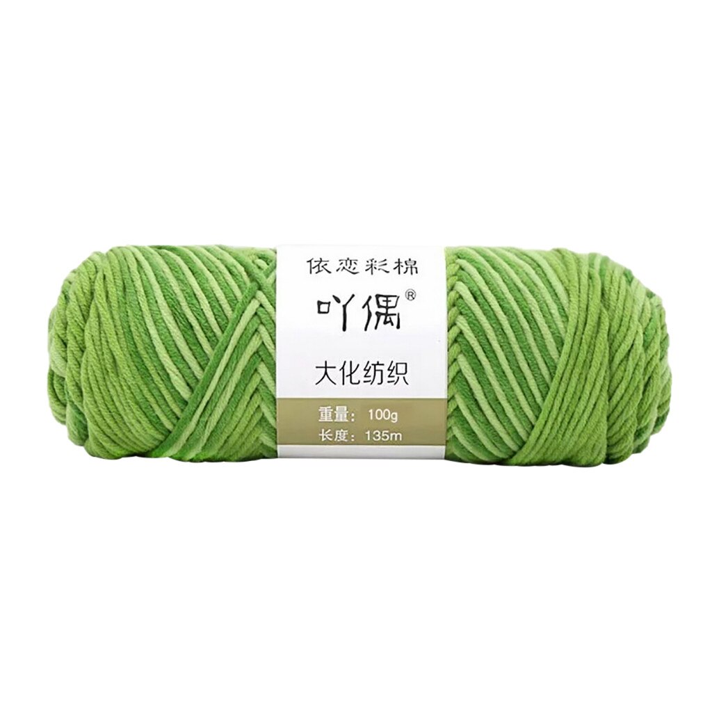 Hilo de algodón 100g para manualidades, hilo de algodón para manualidades, hilo de algodón cálido para tejer a mano, hilo de lana: Green