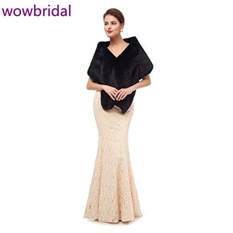 Bolero Jacket Avondjurk Sjaal Bridal Wraps Fur Cape Fur Sjaal Veer Robe Sheer Wit Bont Mantel Winter Witte Mantel jas