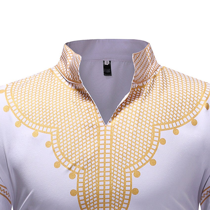 Afrikaanse Traditionele Kleding Bazin Jurk Mannelijke 3D Print Borduren Volledige Mouw Tops Shirt Bazin Riche Afrika Jurk Voor Man
