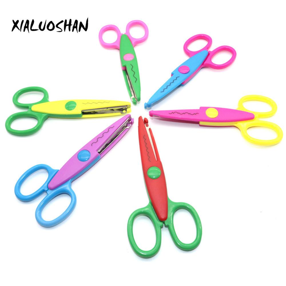 Tijeras de encaje para manualidades, herramientas de papel para álbum de recortes, decoración de diario, tijeras de seguridad, 6 selección de estilos, 1 Uds.: 6 Pcs