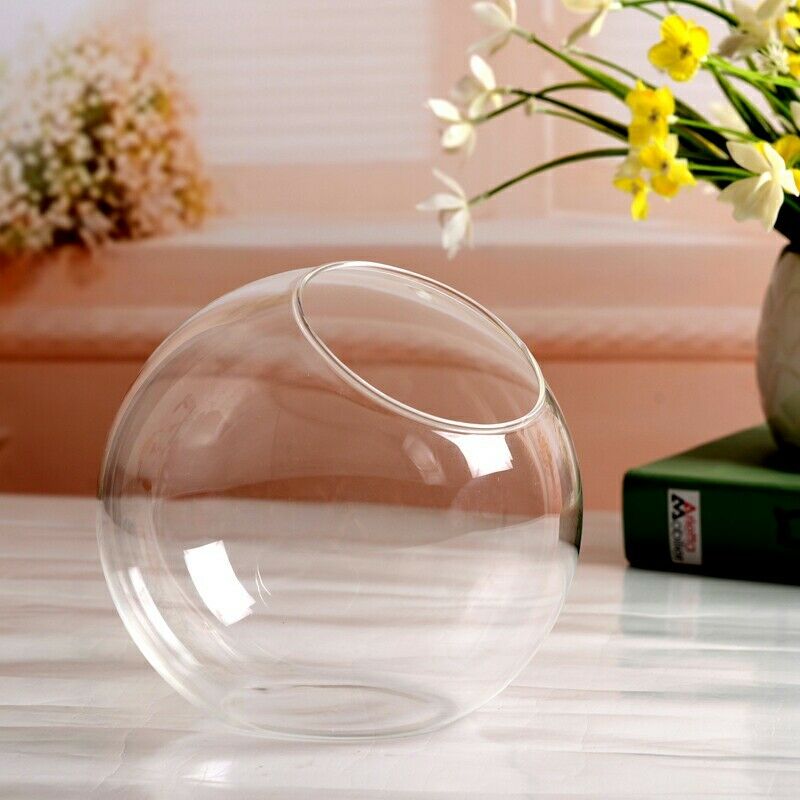 1pc hem trädgård klarglas vas blomma växt hängande planter terrarium fest bröllop dekor flaska kruka boll rund vas behållare: E