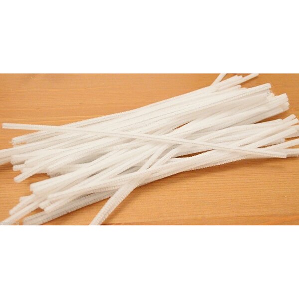 100 Pcs 30cm Creation Pipe Cleaners White Grandado