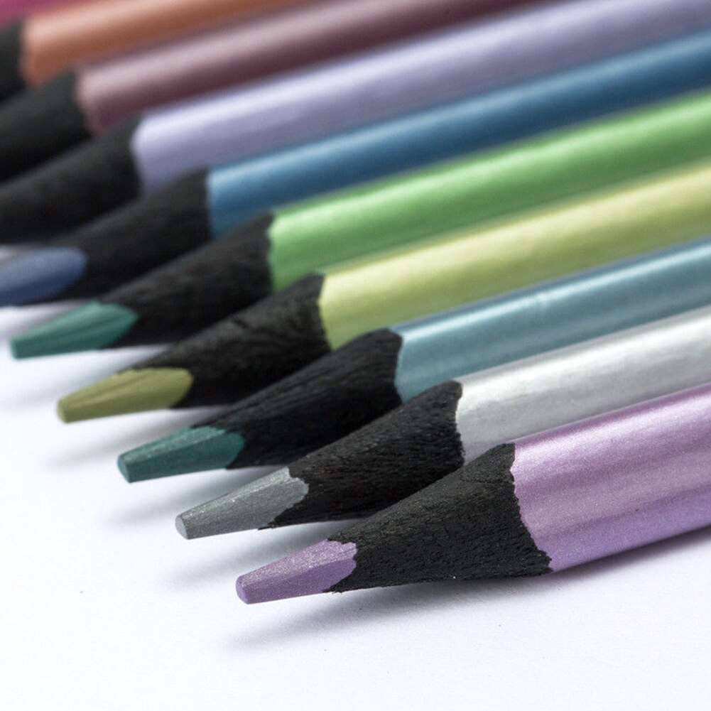 12 Colors Craft Student Sparkling School Eco Friendly Pencil Sketch Art Stationery Drawing DIY Lead