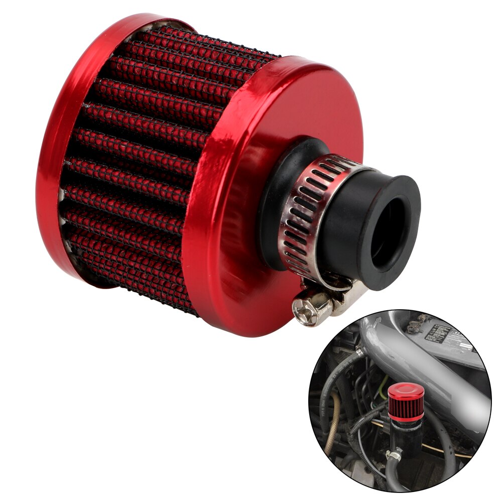 thumbnail image 2 of 12mm Universal Air Intake Breather Filter – Red Oil Catch Crankcase Vent Valve 2 of 2