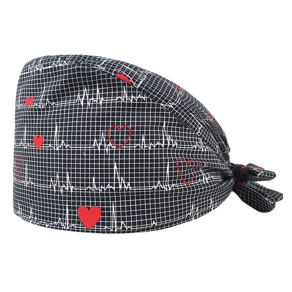 Gorro de algodón para laboratorio, gorros quirúrgicos para esteticista, gorros de laboratorio, gorras de salud para la agencia de aseo de mascotas, gorros de matorrales impresos: 22140