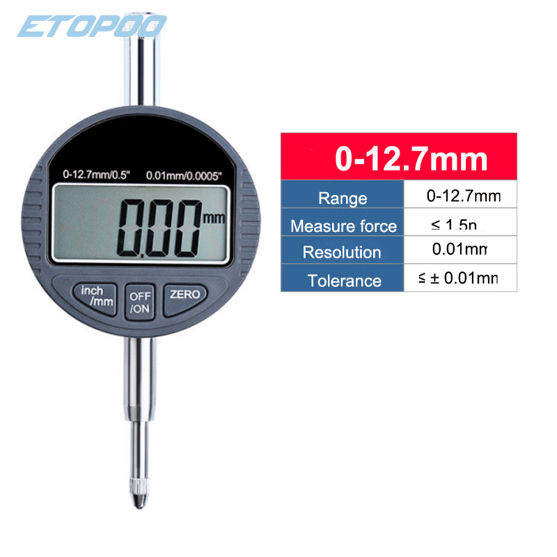 0-12.7mm/0-25.4mm 0.01/0.001mm digital indicator Electronic Micrometer Micrometro Dial Indicator Gauge /RS232 datalink to PC: WHITE