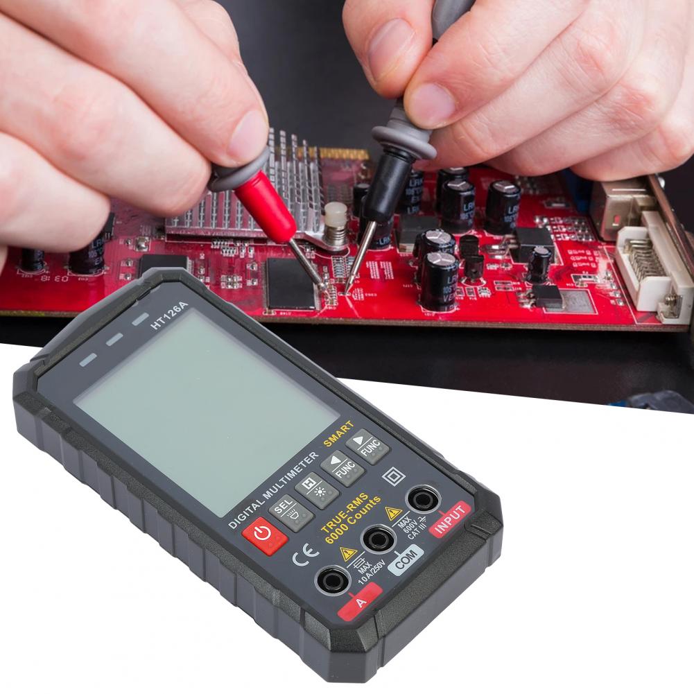 Black Compact Useful Smart Digital Multimeter Compact Universal Meter Dual Mode Operation for Voltage Test