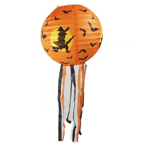 Halloween Decoration Horror Skull Head Spider Pumpkin DIY Paper Hanging Lantern: Witch 30cm
