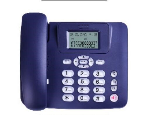 Home hotel telefone com fio com fio, telefone de desktop, escritório, telefone fixo, identificação de chamada: Azul