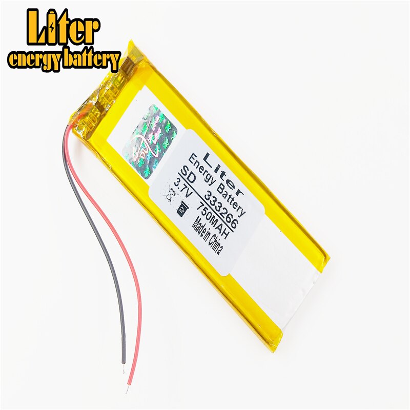 Lithium polymer batteri 333266 3.7v 750 mah  mp5 gps dipper led lysboks diy højttaler