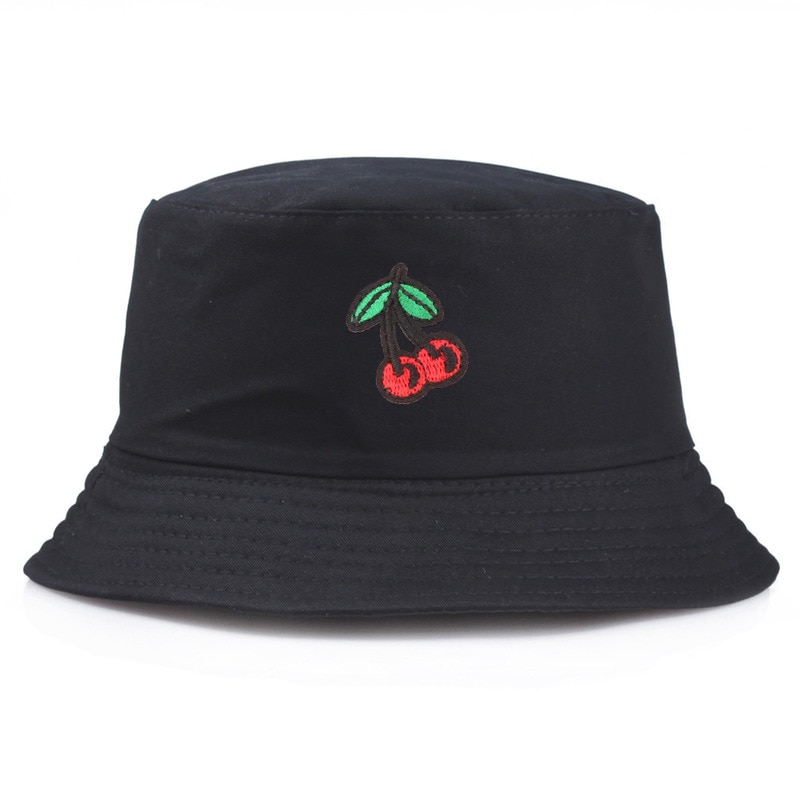 Fruit Cherry Bucket Hats For Girls Women Reversible Fisherman Hat Panama Bob Hat Summer Sun Hat