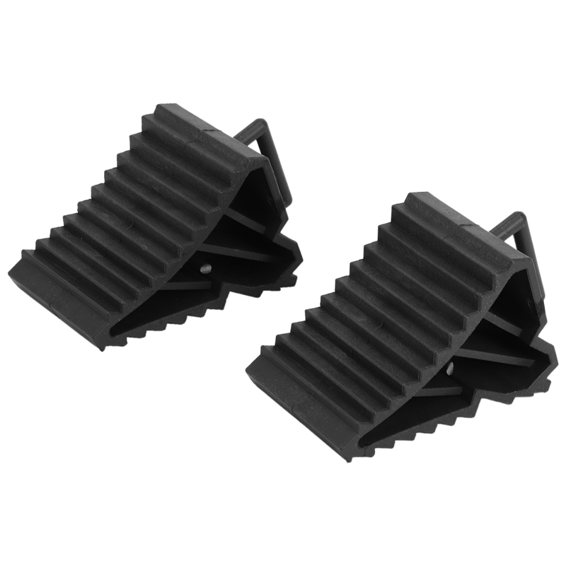 2Pcs Antislip Vehicle Car Truck Wheel Tire Chock Stop Block Black: Default Title