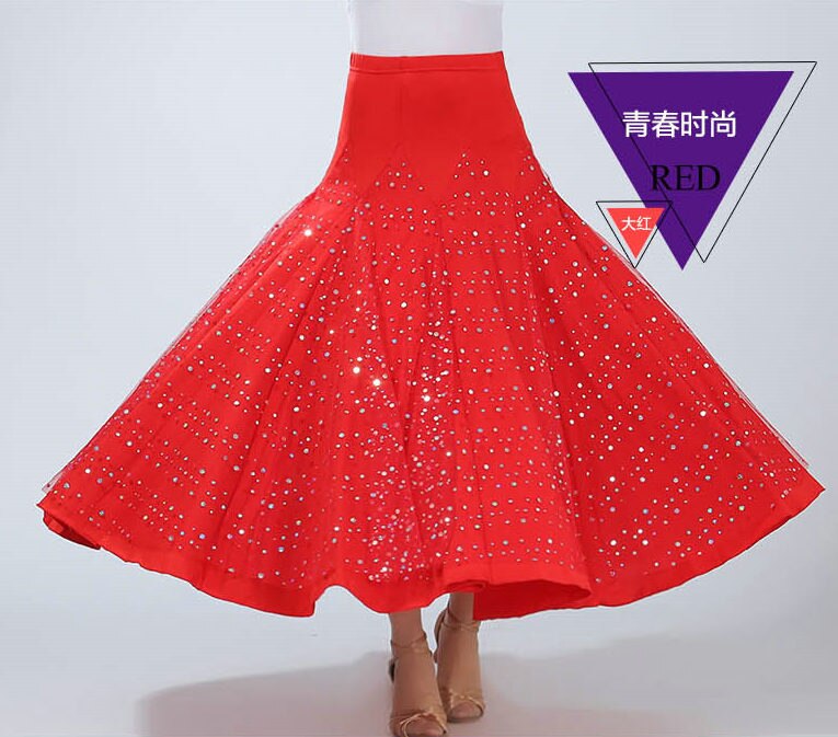 Ballroom Dance Skirt Modern Standard Waltz Competition Dance Dress Belly Dance Latin Tango Skirts 5 Colors