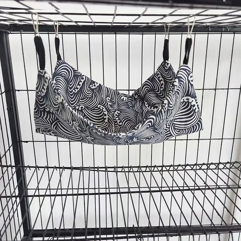 Kjæledyr hengekøye bomull hamster mus hengeseng liten kjæledyr hamster kanin dobbelt lag varm søvn reir hengekøye utstyr: M / Lysegrå