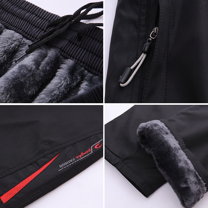Sportkläder utomhus mäns vinter fritidsbyxor män fritids träningsbyxor byxor baggy fleece supervarma byxor plus size 4xl 5xl 6xl