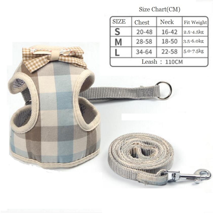 Breathable Dog Cat Harness Pet Mesh Puppy Kitten Vest Adjustable Pet Walking Harnesses and Leash Set For Chihuahua Small Dogs