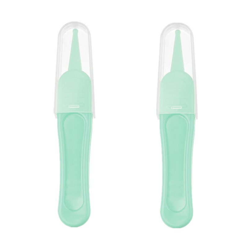 2 unids/lote pinzas de limpieza obtusa de seguridad para la limpieza del bebé moco de cera para los oídos pinzas de suciedad para el ombligo cuidado diario de enfermería para bebés