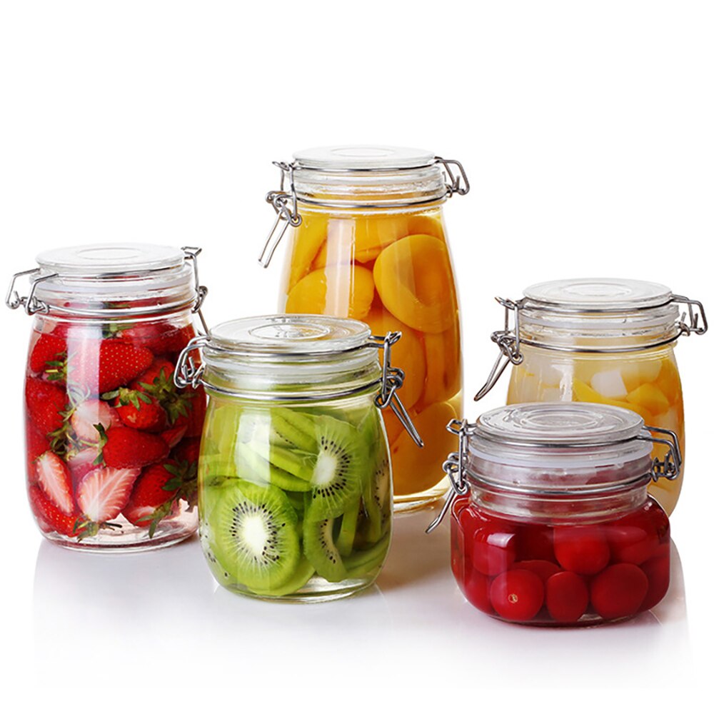 Glass airtight jars, tea and dried fruit storage jars, food storage glass jars, airtight bottles