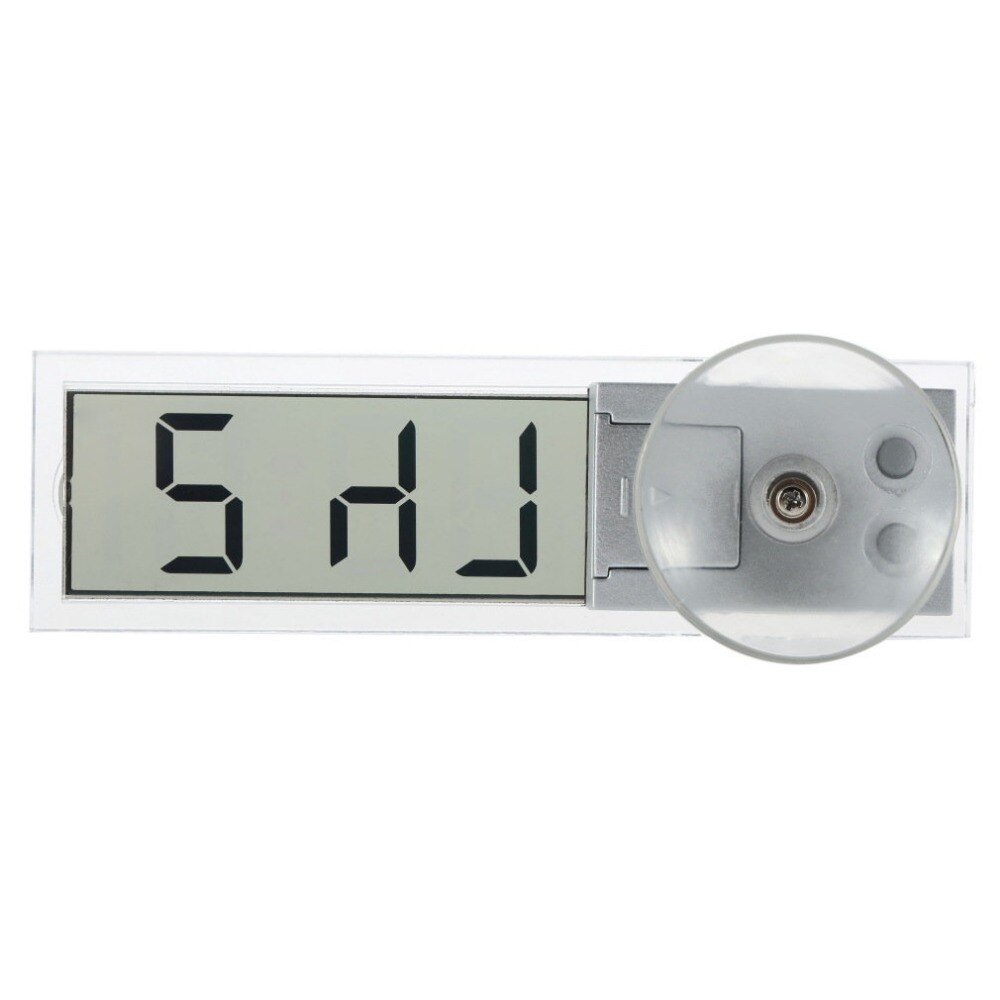 1Pcs Licht Gewicht Duurzaam Transparant Auto Elektronische Klok Lcd-scherm Digitale Met Sucker Lcd Horloge Klok