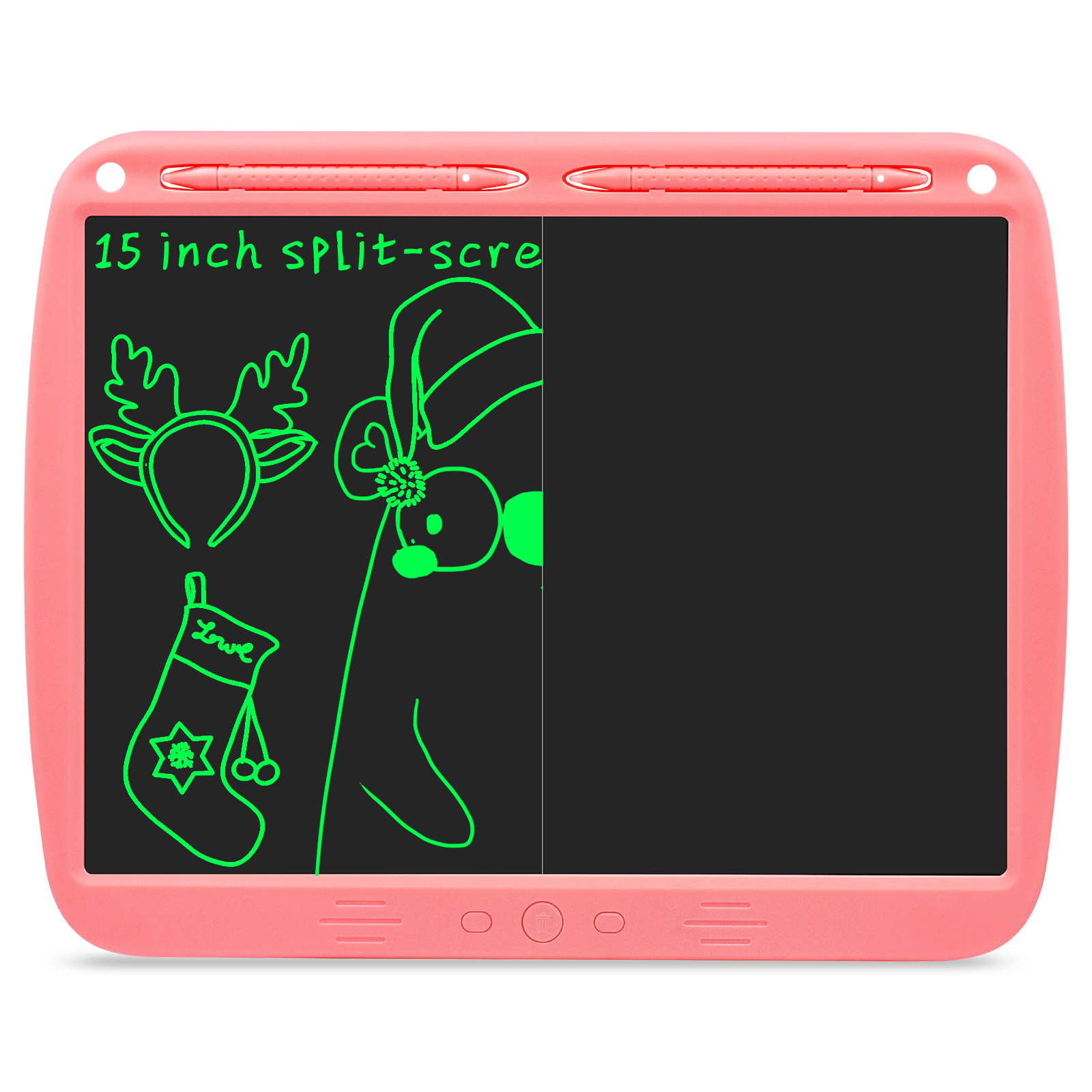 15 Inch Digital Drawing Tablet USB Rechargeable LCD Writing Tablet Reusable Electronic Graphics Board Children&#39;s Handwriting Pad: Single Pink