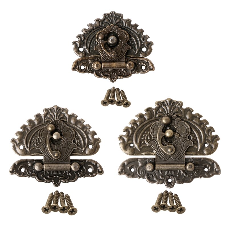 Vintage retrostil dekorativ hasp toggle resväska box lås krok spärr spännen  #0305#