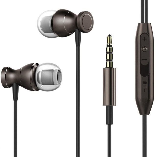 Metalen magnetische in-ear oordopjes met helderheid stereo voor panasonic toughbook cf -f9 cf-r8 cf-t8 fone de ouvido: Zwart