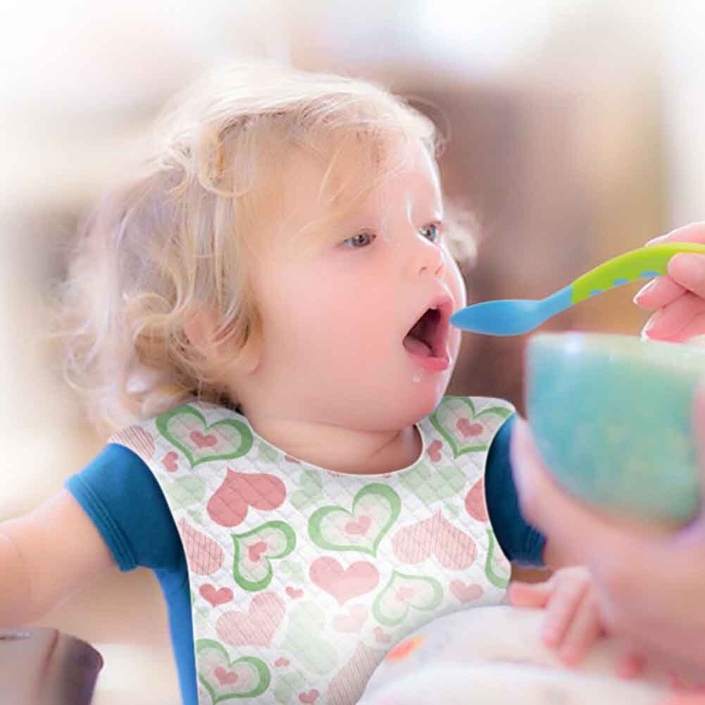 10 stuks zachte voedende niet-geweven stof schattige waterdichte speeksel schort wegwerp baby slabbetje verstelbare band comfortabele peuter