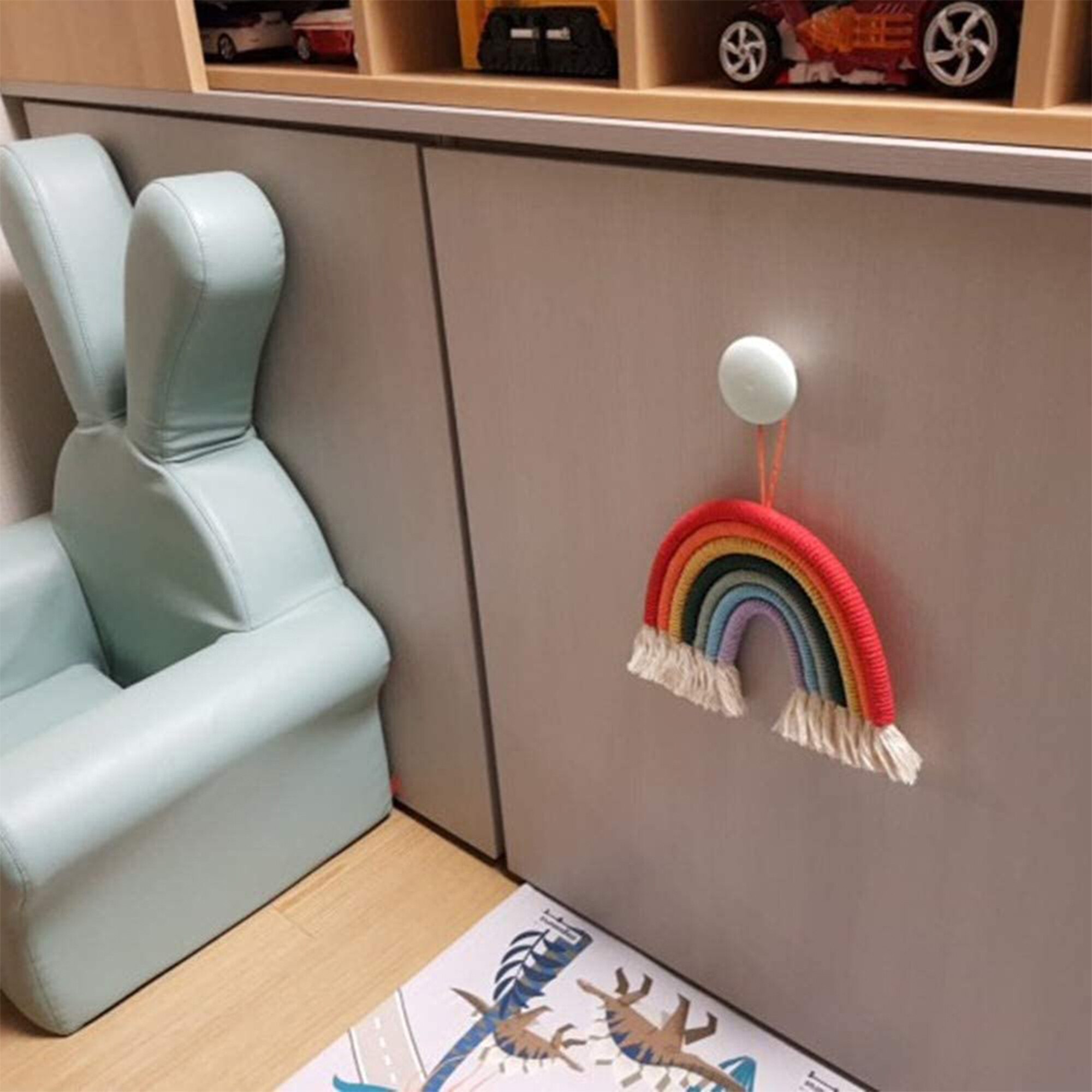 Muurdecoratie regenboog handgeweven hanger hangend huis kleurrijk slaapkamerdeur kinderornament