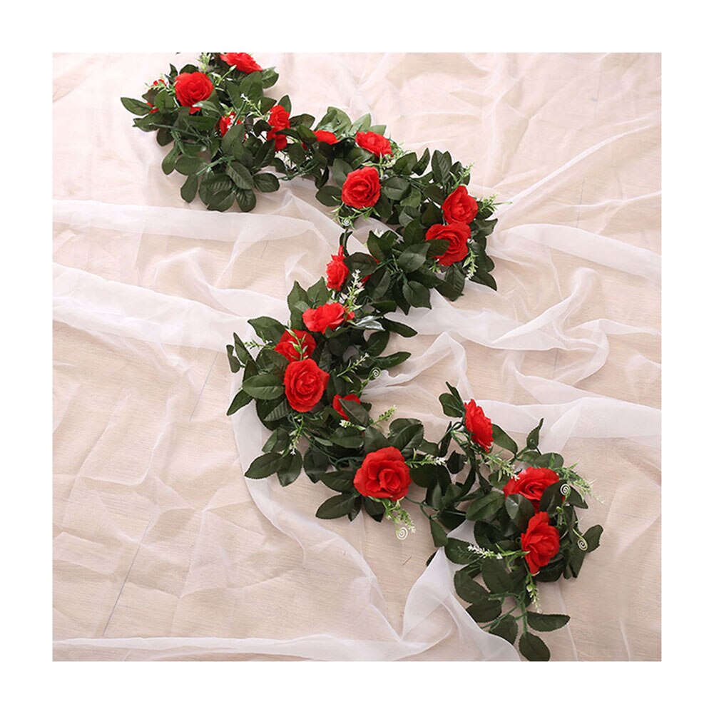 Artificial Flower Vine Rose 11 Flowers Natural Garland for Wedding Garden Decor B99