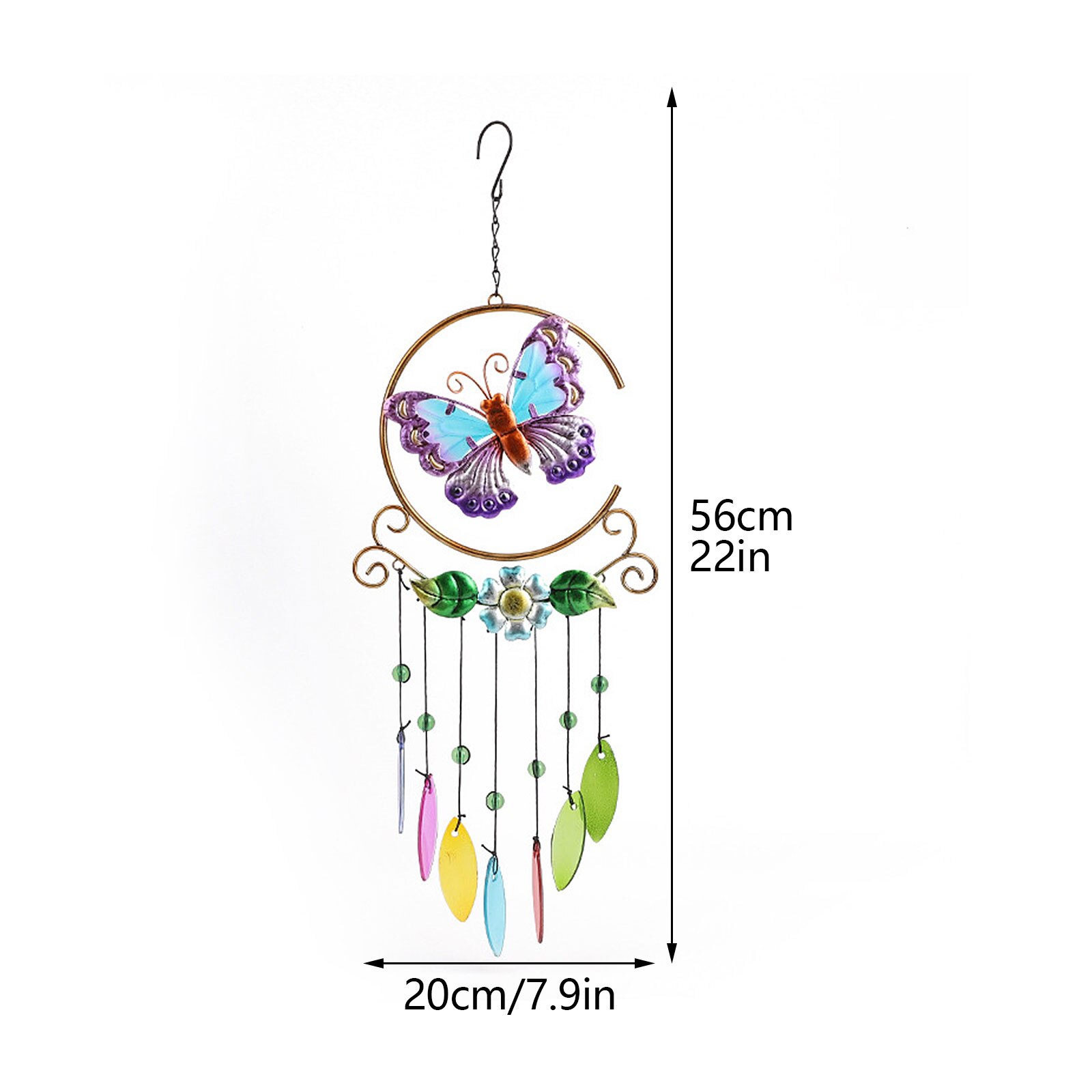 5 Tuned Metal Tubes Wind Chimes Outdoor Amazing Grace Music Sound 36inch Home Pendant: style F2