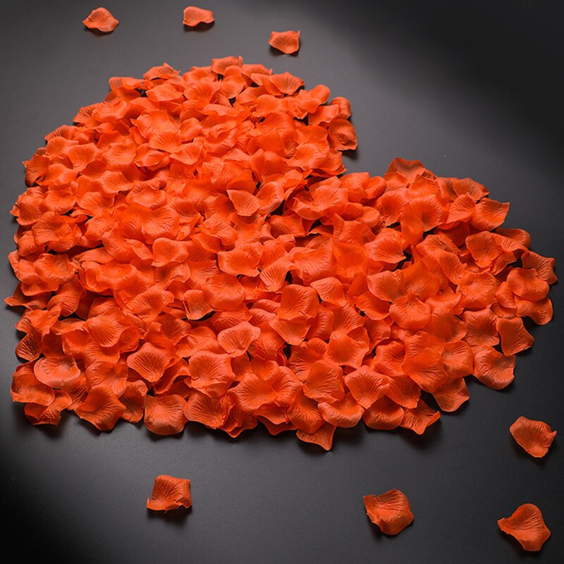 600 unids/lote de pétalos de rosa de 5x5, accesorios de boda, pétalos de rosa de boda, decoración romántica de flores artificiales para: Orange