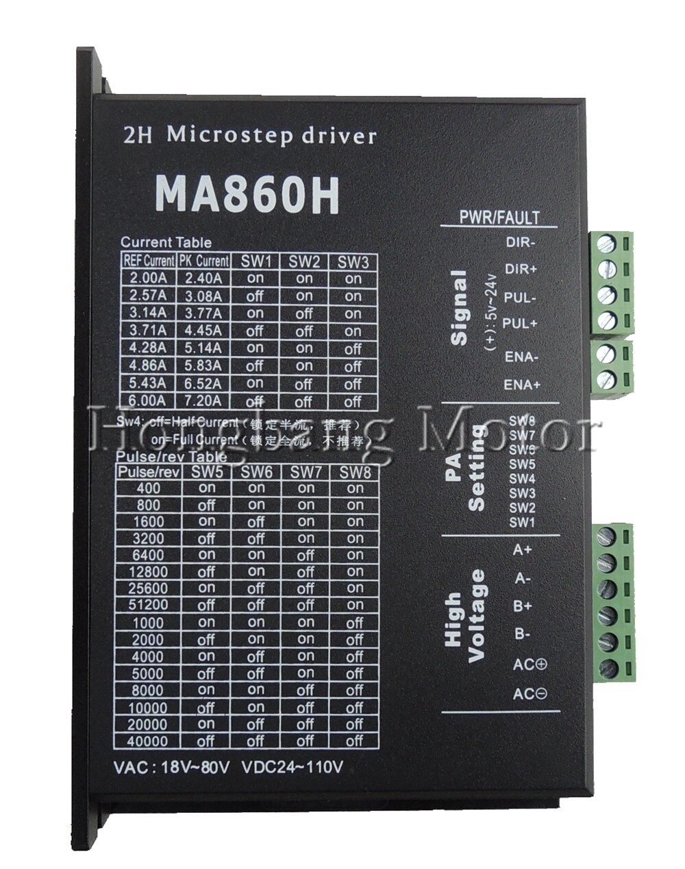 MA860H Cnc Stappenmotor Driver 24-110VDC 256 Onderverdeling Vervangen Leadshine MA860H 2 Fase 18-80VAC 7.2A Voor NEMA23 NEMA34 Motor