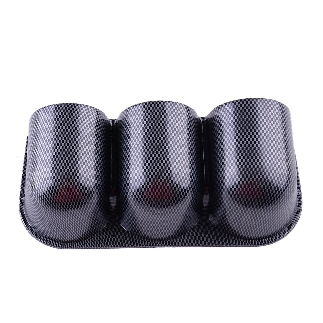 beler Universal Black Carbon Fiber Texture 2" 52mm 3 Triple Holes Dash Car Gauge Meter Pod Mount Holder
