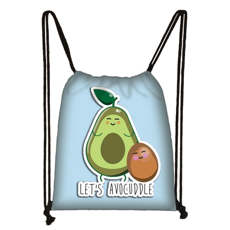 Avocado Lemon Backpack Women Softback plecak Ladies Storage torba ze sznurkiem do podróży dziewczyny Daypack torba na książki uchwyt na buty prezent