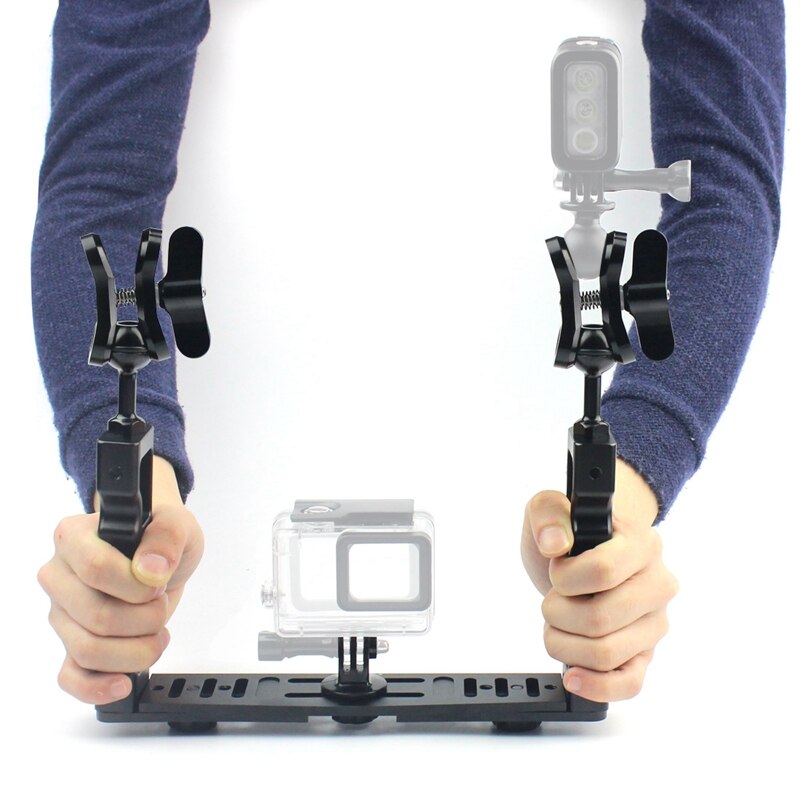 Cnc Scuba Diving Underwater Light Arm System Three-Clip Tray Bracket Handle Grip Stabilizer Video Gopro Digital Slr Camera