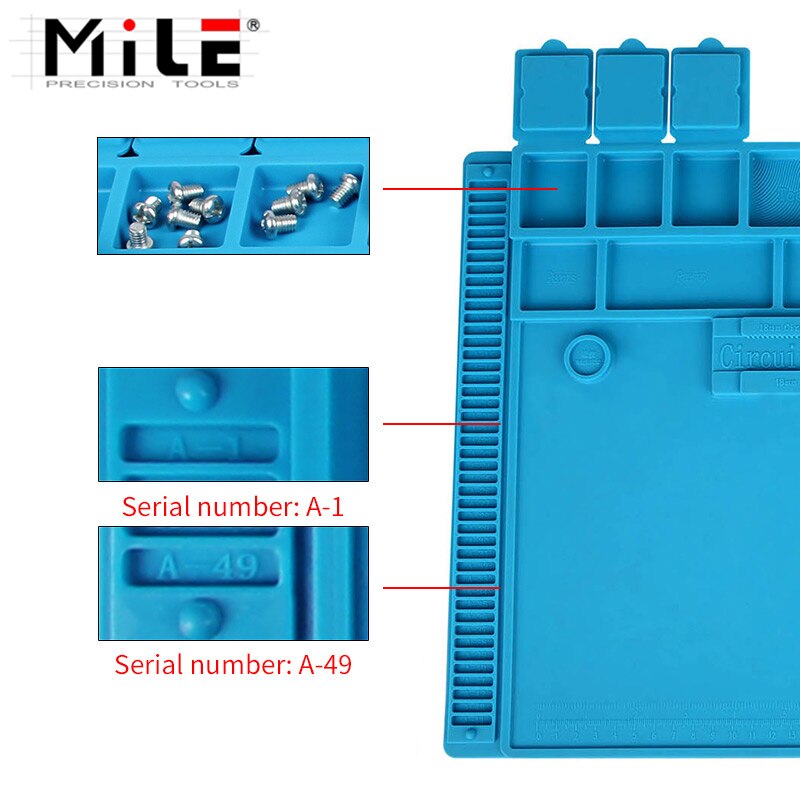 Mijl S-170 480X318Mm Siliconen Pad Bureau Werk Mat Warmte Isolatie Onderhoud Platform Voor Bga Pcb Solderen Reparatie tool