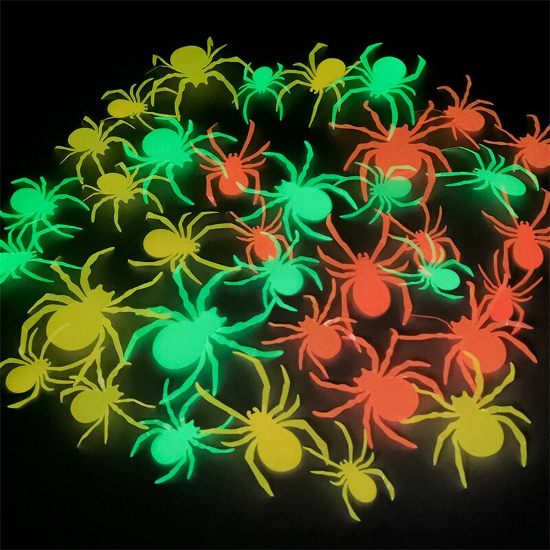 12/24/36Pcs 3D Luminous Spider Wall Sticker Halloween Festival Wedding Decoration DIY Handmade Home Fridge Window Decoration