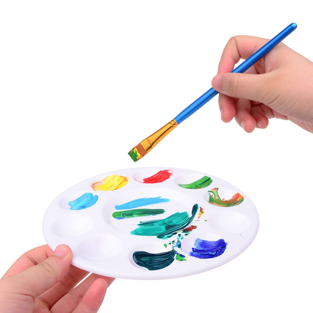 Bandeja de pintura de 28 piezas, paletas de plástico para pintura artística y decoración de Cupcakes para niños,
