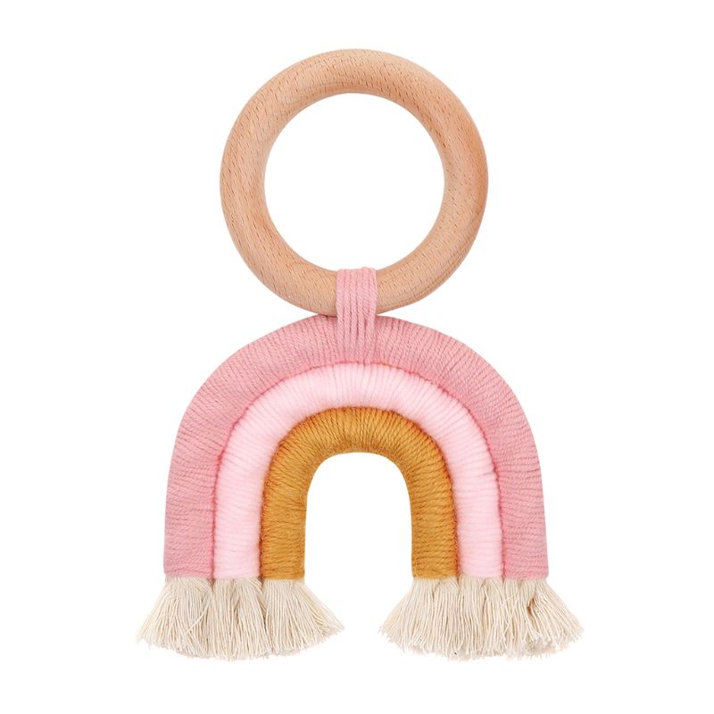 Christmas Baby Rainbow Teething Ring Safety Wooden Teether Baby Care Shower C6UF: Q158