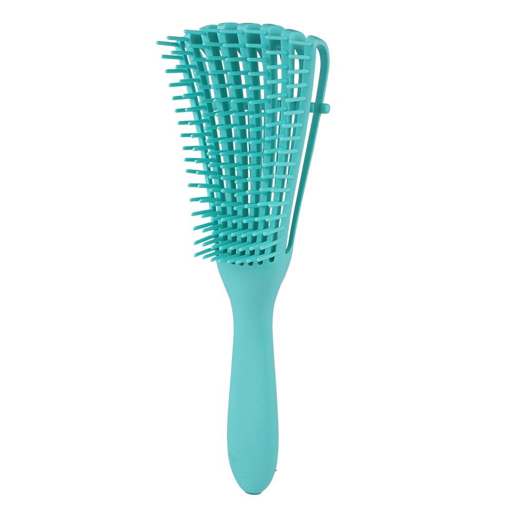 Vrouwen Haar Hoofdhuid Massage Kam Rubber Handvat Nat Krullend Haarborstel Salon Kappers Styling Tools: green