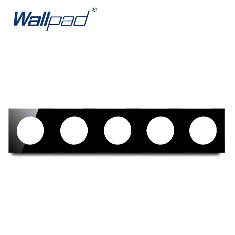 Wallpad 4 Tempered Glass Panel Only 344*86mm White And Black Round Circle: 5 Black