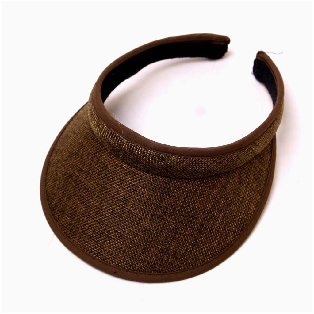 Männer Frauen Sommer Hüte Sonnenhüte Einstellbare Sport Stirnband Klassische Sonne Sport Visier Hut Cap Freien Reise Wandern Einfache Kappe: Coffee 