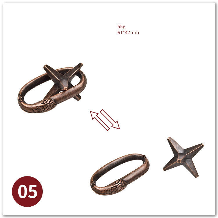 Classic IQ Metal Brain teaser Magic Baffling Puzzles Game Toys For Children Adults Funny Metal Puzzle: GRAY