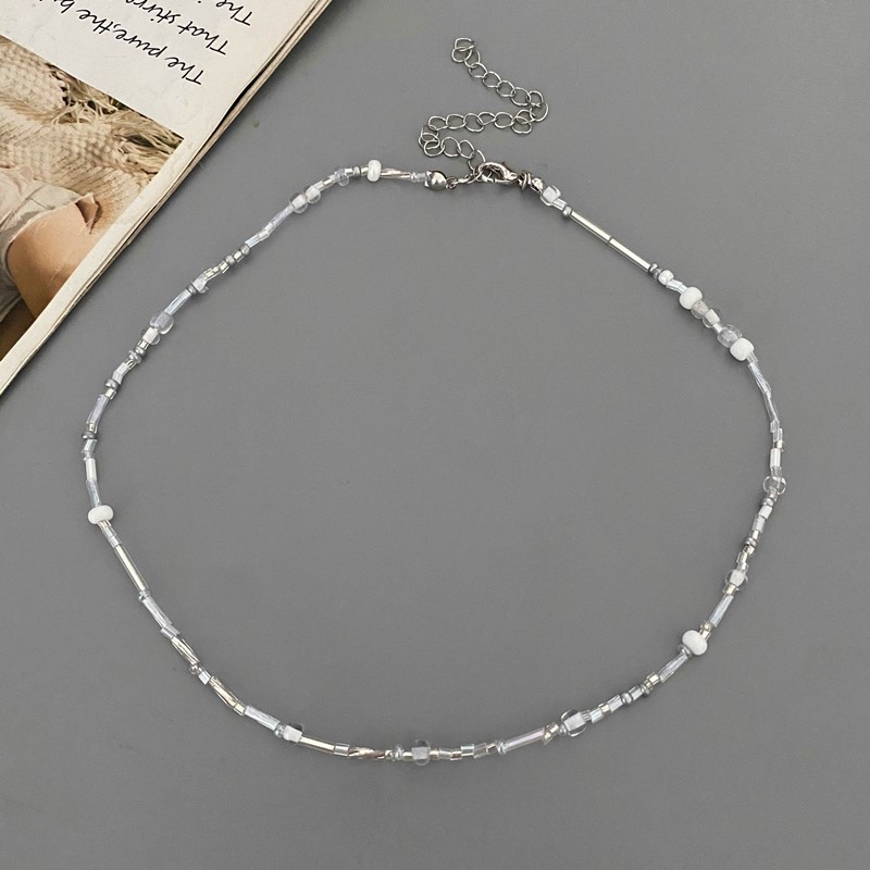 Collar de cuentas de gafas irregulares para mujer, gargantilla de Popular, joyería de cuello corto, collar colorido, ,: Oro oscuro