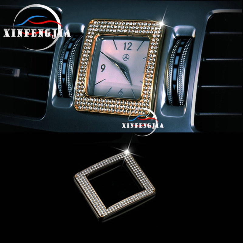Voor Mercedes-Benz S E Cls Klasse W221 W212 C218 Goud Zilveren Crystal Stijl Center Klok Frame Cover Trim