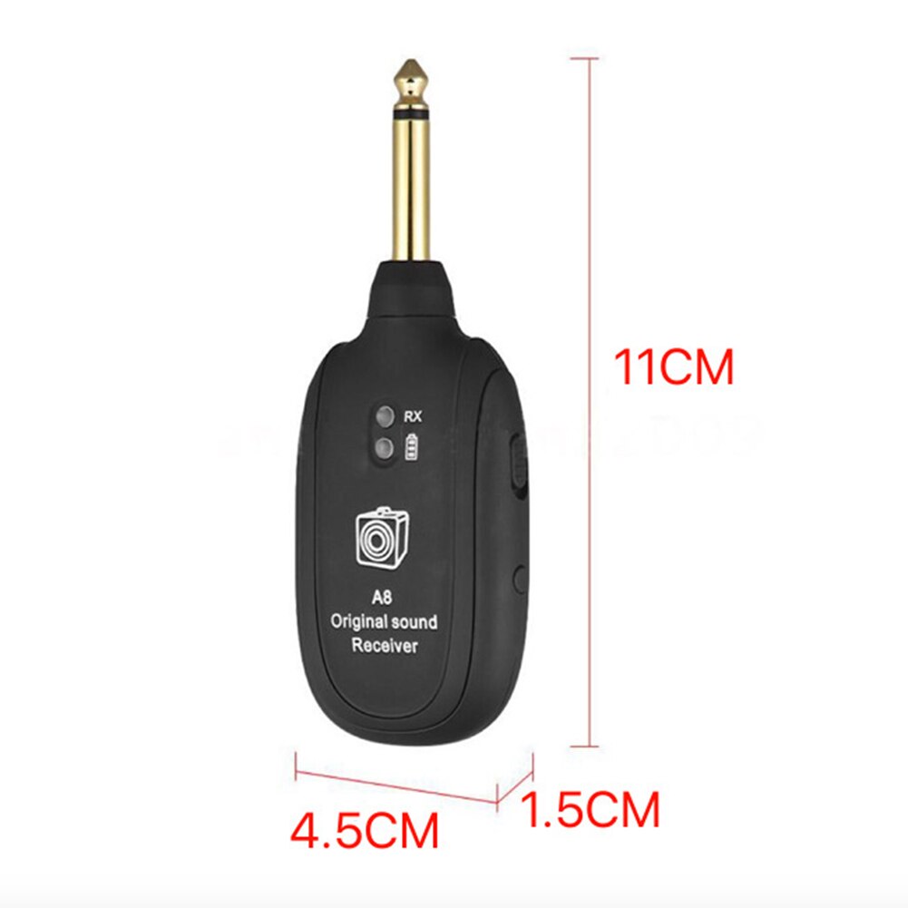 UHF Guitar Wireless System Transmitter Receiver Built-in Rechargeable Built-in Rechargeable Wireless Guitar Transmitter